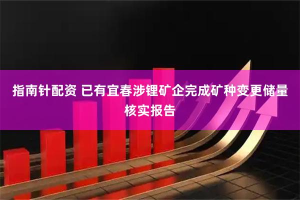 指南针配资 已有宜春涉锂矿企完成矿种变更储量核实报告